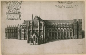 Den norra utsikten av Conventual Church of Westminster, London av Wenceslaus Hollar