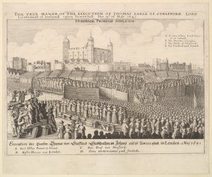 Det sanna sättet för avrättningen av Thomas Earle av Strafford, 1641. av Wenceslaus Hollar
