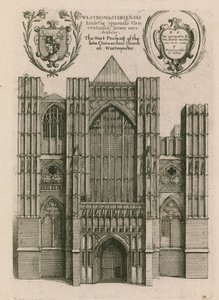 Den västra utsikten av den sena Conventual Church of Westminster, London av Wenceslaus Hollar