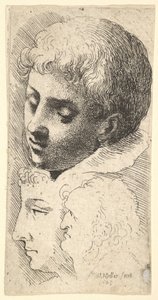 Tre huvuden, 1645. av Wenceslaus Hollar