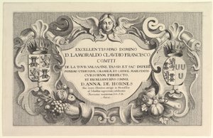 Titel på inträdet i Hemissem, 1625-77. av Wenceslaus Hollar