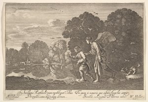 Tobias och ängeln, 1644-52. av Wenceslaus Hollar