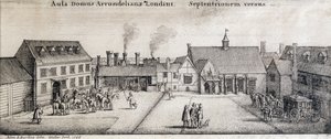 Vy över Arundel House, Strand, London, graverad av Adam Bierling, 1646 av Wenceslaus Hollar