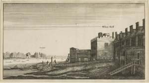 Utsikt över Lambeth Palace från floden vid Whitehall Stairs av Wenceslaus Hollar