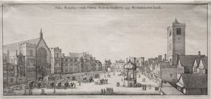 Utsikt över London: New Palace Yard med Westminster Hall och Clock House, 1647. av Wenceslaus Hollar