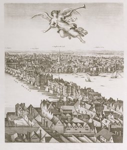 View of London, publicerad 1647 (faksimilkopia) (detalj) av Wenceslaus Hollar