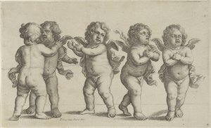 Fem keruber Paedopaegnion (serietitel) av Wenceslaus Hollar