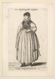 Jungfru Argentinensis. Ogift kvinna från Strasbourg, 1625-77. av Wenceslaus Hollar