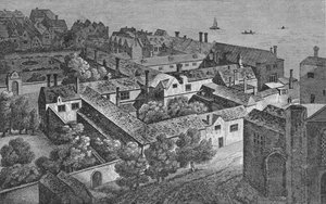 Winchester House, Southwark, omkring 1649, från tornet St. Saviours, c1812, 1912 av Wenceslaus Hollar