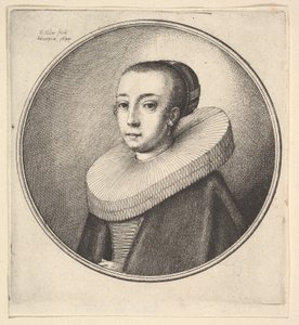 Kvinna med rund spetskrage, 1644. av Wenceslaus Hollar