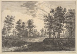 Skogbevuxen landskap, 1644. av Wenceslaus Hollar