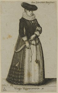Ung Zürich kvinna av Wenceslaus Hollar