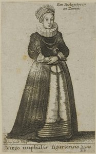 Zürich kvinna i bröllopsklänning av Wenceslaus Hollar