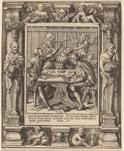 Spelare av Wenceslaus Hollar after Hans Holbein the Younger after Abraham van Diepenbeeck