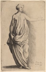 Stående figur av Wenceslaus Hollar after Parmigianino