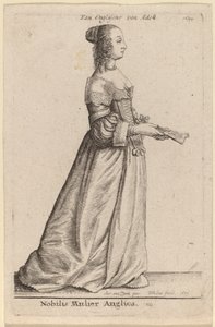 En ädel engelsk kvinna av Wenceslaus Hollar after Sir Anthony van Dyck