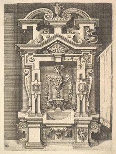Design för en Lavabo, skylt 85 från Dietterlins Architectura, 1598. av Wendel Dietterlin the Elder