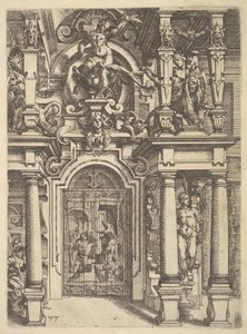 Prydnadsplatta från Architettura, 1598. av Wendel Dietterlin the Elder