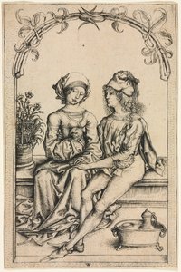 The Lovers (efter husbokmästaren) av Wenzel von Olmütz