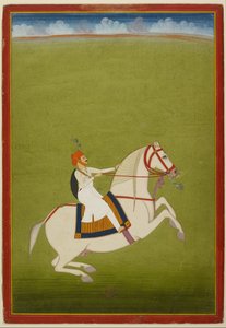 Mounted Rajput, tidigt 1800-tal (gouache på papper) av West Indian School