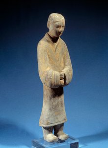 Kinesisk konst: Lady som ger erbjudanden; begravningsterrakotta från Han-tiden (antik). Paris, Musee Cernuschi