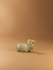 Ramformad vattenkruka (celadon jade) av Western Han Dynasty Chinese School