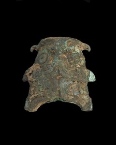 Prydnad: grotesk djurmask (brons)