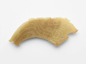 Hänge i form av en fågel, en i ett par, c.1050-c.950 f.Kr. (jade, nefrit)