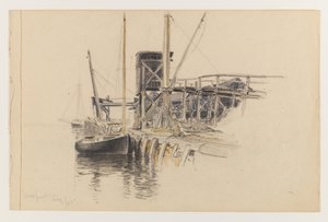 Segelbåt Dockad, Newport av Whitney Warren