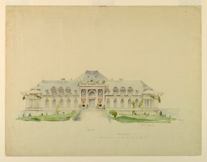 Fronthöjd av Newport Country Club, Harrison Avenue, Newport, Rhode Island