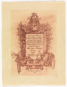 Meny för balen ges av James Hazen Hyde, 31 januari 1905