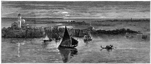 Utsikt över havet från Venedig, 1800-talet. av Whymper