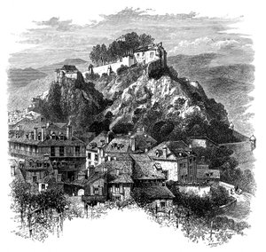 Slottet i Lourdes, Frankrike, 1800-talet.