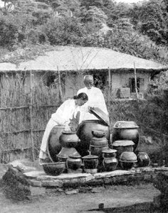Vitklädda invånare i Korea, 1936.