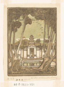 Kyrkogården i Jogyakarta på Java Holy Cemetery, Java (originaltitel) av Wijnand Otto Jan Nieuwenkamp (signed by artist)