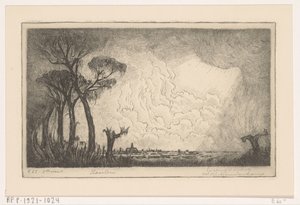 View of Haarlem (originaltitel) av Wijnand Otto Jan Nieuwenkamp (signed by artist)