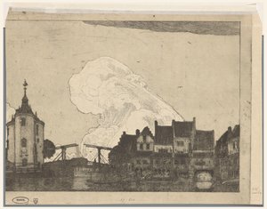 Hamn i Enkhuizen (originaltitel) av Wijnand Otto Jan Nieuwenkamp (signed by artist)