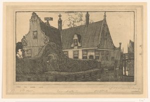 Trähus på vattnet i Zaandijk Hus i Zaandijk (originaltitel) av Wijnand Otto Jan Nieuwenkamp (signed by artist)