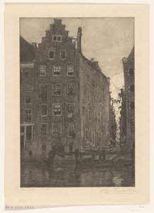 Hus på Damrak i Amsterdam At the Damrak (originaltitel) av Wijnand Otto Jan Nieuwenkamp (signed by artist)
