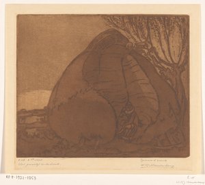 Make och kvinna spionerade av döden Paret och döden (original titel) av Wijnand Otto Jan Nieuwenkamp (signed by artist)