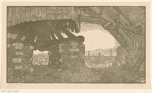 Nedre delen av en mjölkvarn i Brygge Väderkvarn i Brygge (originaltitel) av Wijnand Otto Jan Nieuwenkamp (signed by artist)