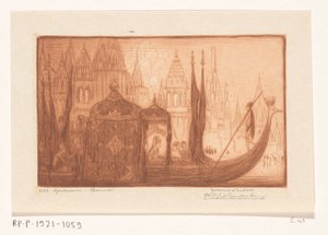 Fritidsbåt på Ganges i Benares Spelsegling, Benares (originaltitel) av Wijnand Otto Jan Nieuwenkamp (signed by artist)