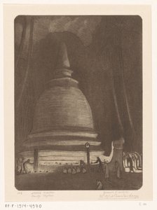 Stupa i Kandy i Sri Lanka på natten Silent Night, Candy, Ceylon (originaltitel)