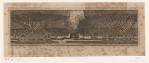 Waringin träd i trädgården av sultanens palats i Jogyakarta I sultanens palats (originaltitel) av Wijnand Otto Jan Nieuwenkamp (signed by artist)