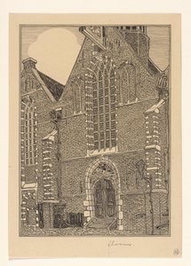 Västra fasaden av Noorderkerk i Hoorn av Wijnand Otto Jan Nieuwenkamp (signed by artist)