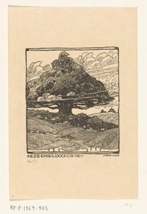 Städer under en ceder i ett bergslandskap Dreamview of Ezekiel (originaltitel) av Wijnand Otto Jan Nieuwenkamp