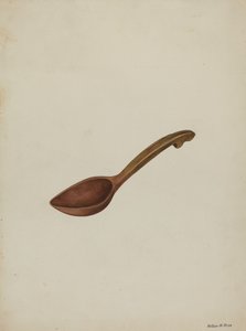 Oval träsked, ca. 1937. av Wilbur M Rice