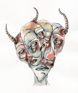 Flera surrealistiska ansikten