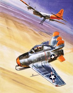 Mini Jet-Fighter, illustration från "Into the Blue av Wilf (20th century) Hardy