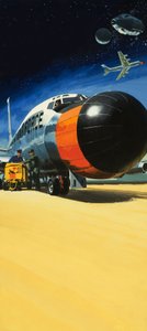 Oidentifierat flygplan med stor nos av Wilf (20th century) Hardy